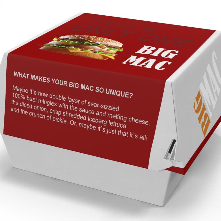 3D Burger Box Big Mac model