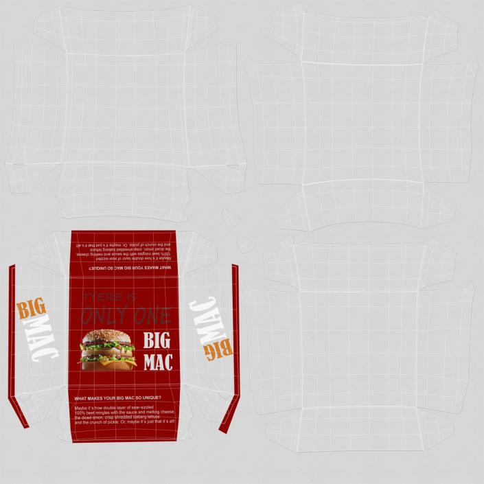 3D Burger Box Big Mac model