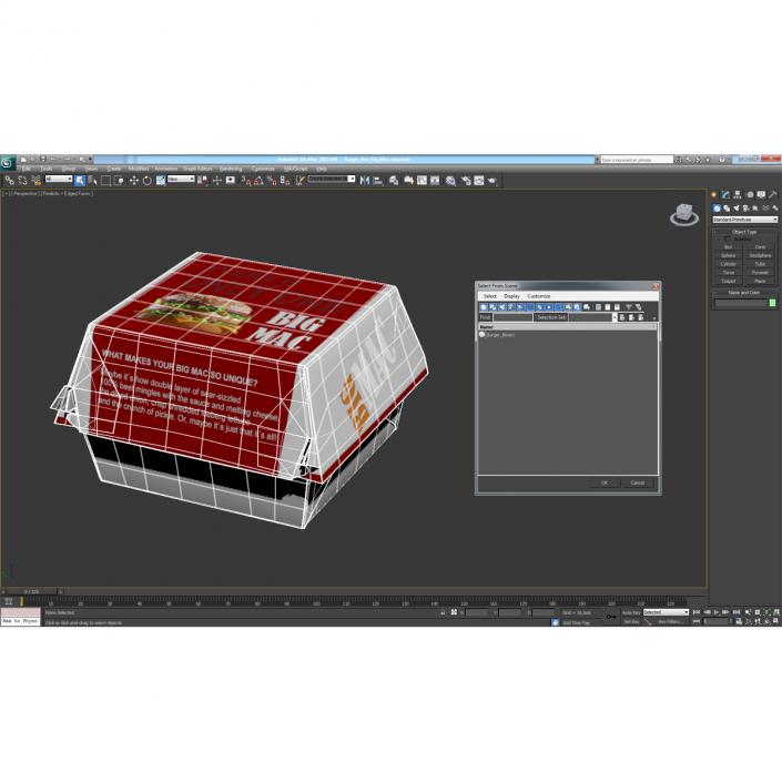 3D Burger Box Big Mac model