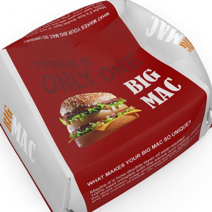 Crumpled Burger Box Big Mac 3D