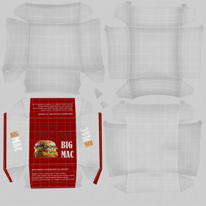 Crumpled Burger Box Big Mac 3D