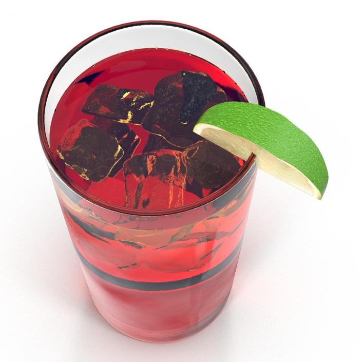 Glass of Punch with Lime 3D model