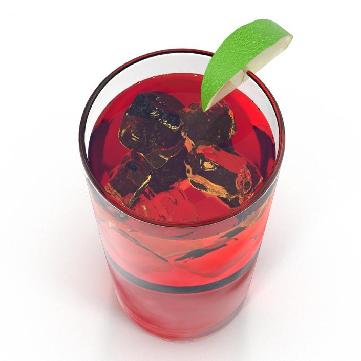 Glass of Punch with Lime 3D model