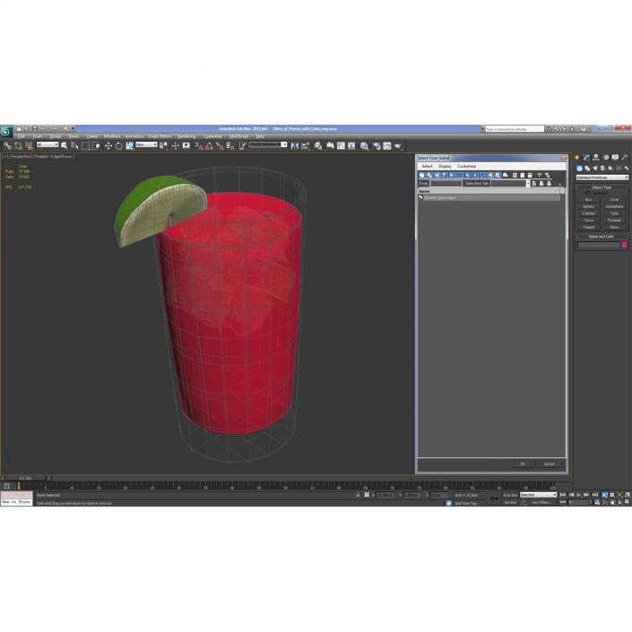 Glass of Punch with Lime 3D model