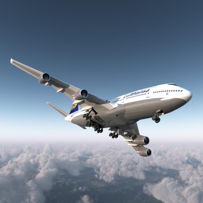 3D Boeing 747-400ER Lufthansa