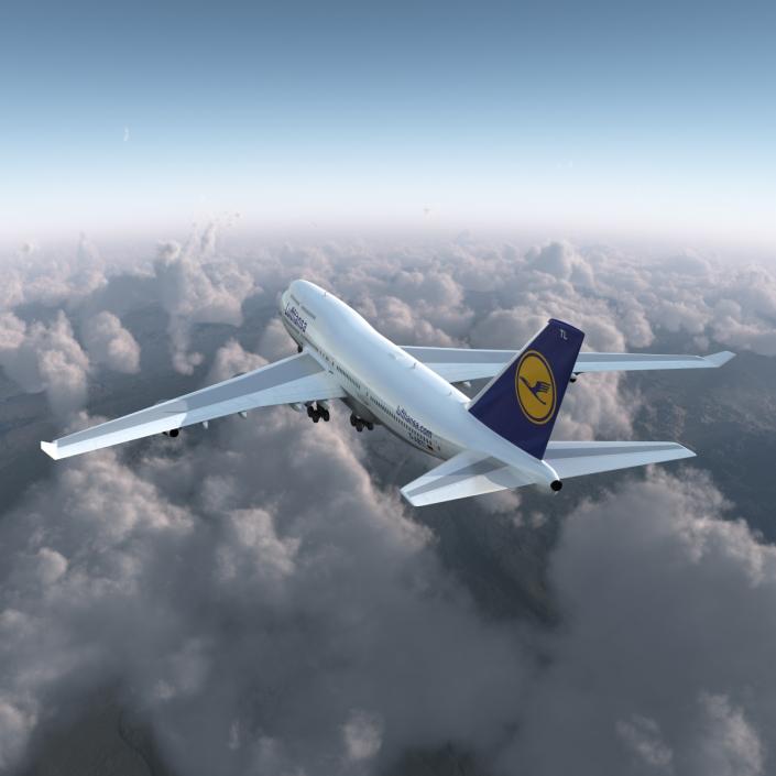 3D Boeing 747-400ER Lufthansa