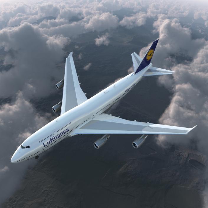 3D Boeing 747-400ER Lufthansa