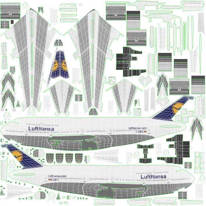 3D Boeing 747-400ER Lufthansa