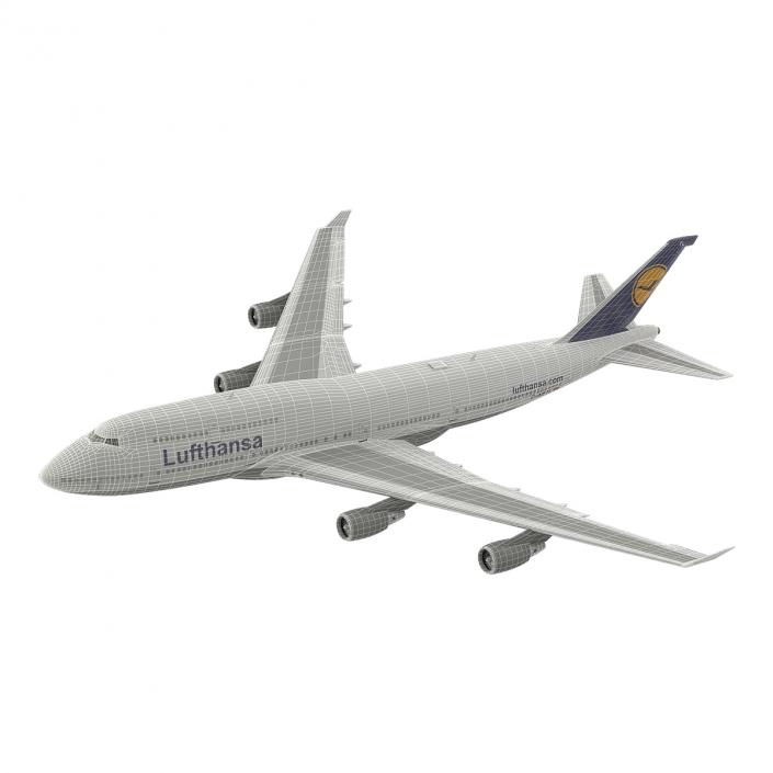 3D Boeing 747-400ER Lufthansa Rigged model