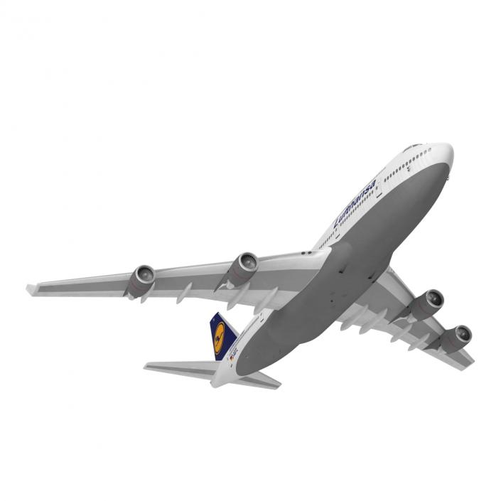 3D Boeing 747-400ER Lufthansa Rigged model