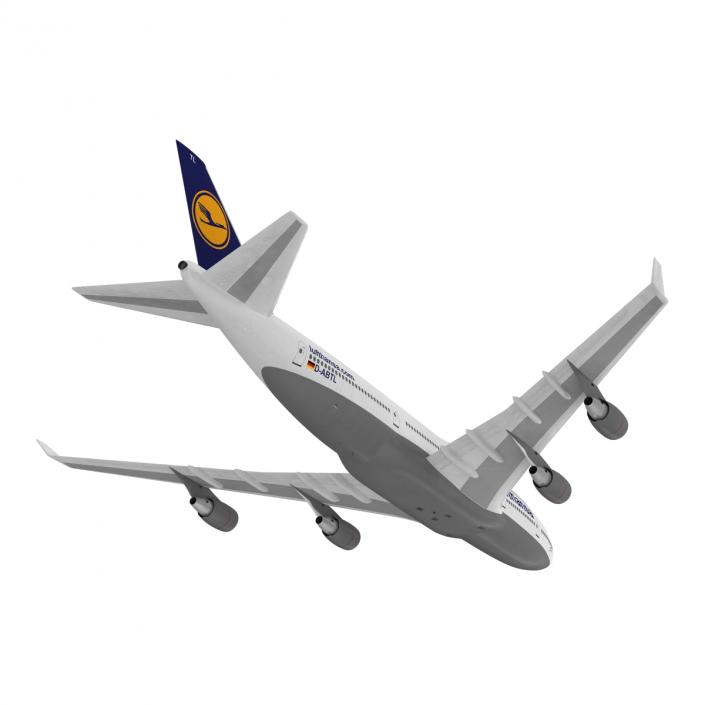 3D Boeing 747-400ER Lufthansa Rigged model