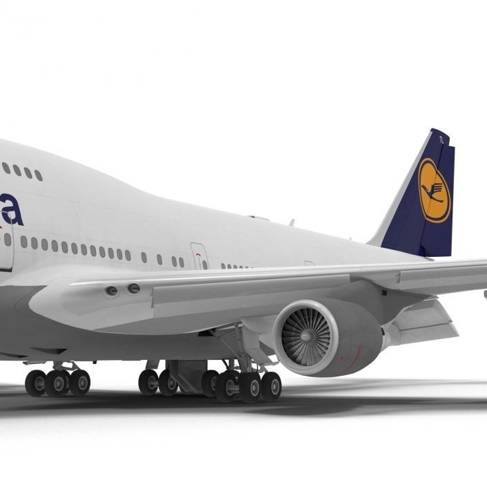 3D Boeing 747-400ER Lufthansa Rigged model