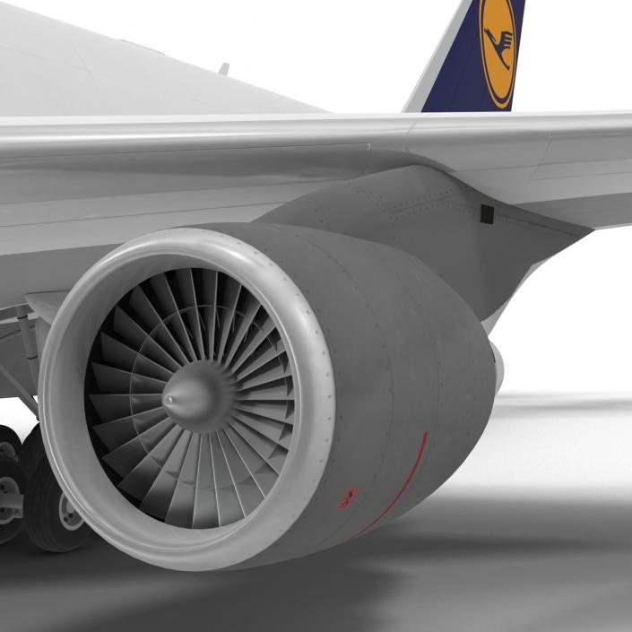 3D Boeing 747-400ER Lufthansa Rigged model