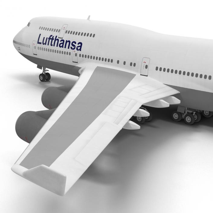 3D Boeing 747-400ER Lufthansa Rigged model