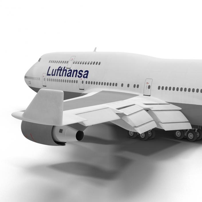 3D Boeing 747-400ER Lufthansa Rigged model