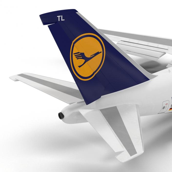 3D Boeing 747-400ER Lufthansa Rigged model