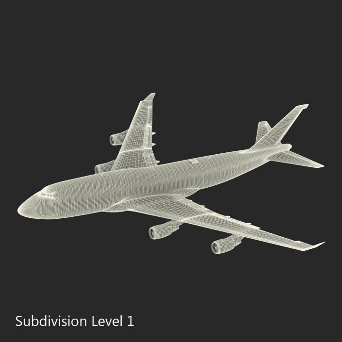 3D Boeing 747-400ER Lufthansa Rigged model