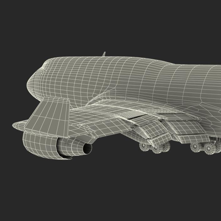 3D Boeing 747-400ER Lufthansa Rigged model