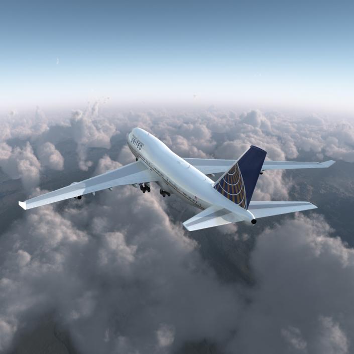 3D Boeing 747-400ER United model