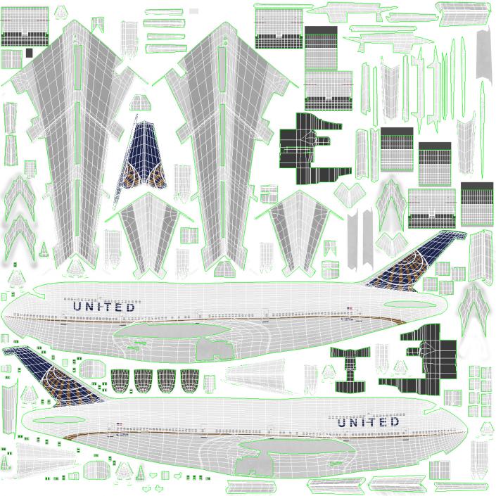 3D Boeing 747-400ER United model