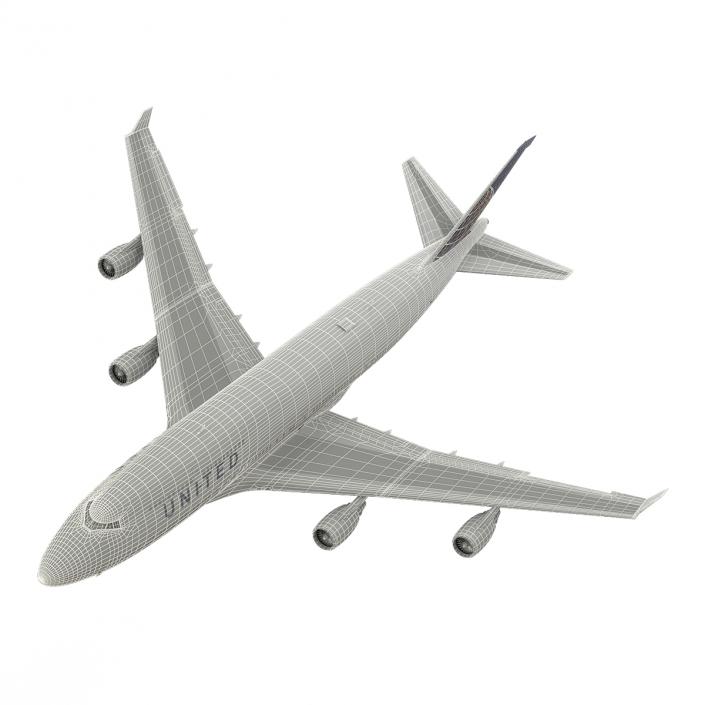 3D model Boeing 747-400ER United Rigged