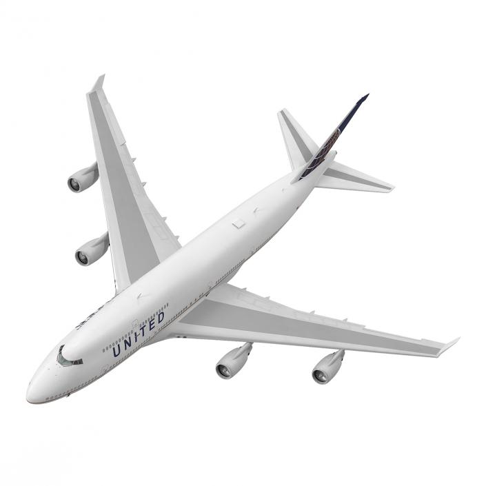 3D model Boeing 747-400ER United Rigged