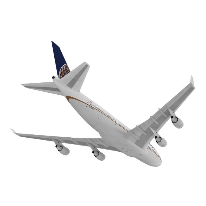 3D model Boeing 747-400ER United Rigged