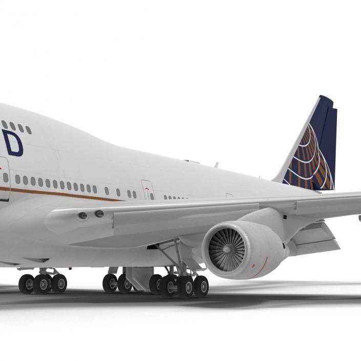 3D model Boeing 747-400ER United Rigged