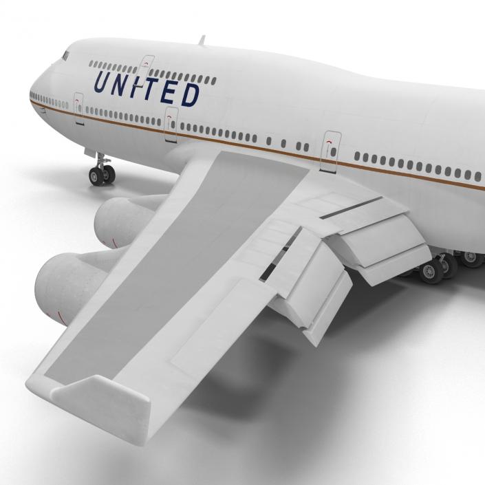 3D model Boeing 747-400ER United Rigged