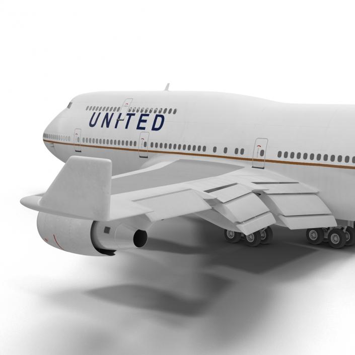 3D model Boeing 747-400ER United Rigged