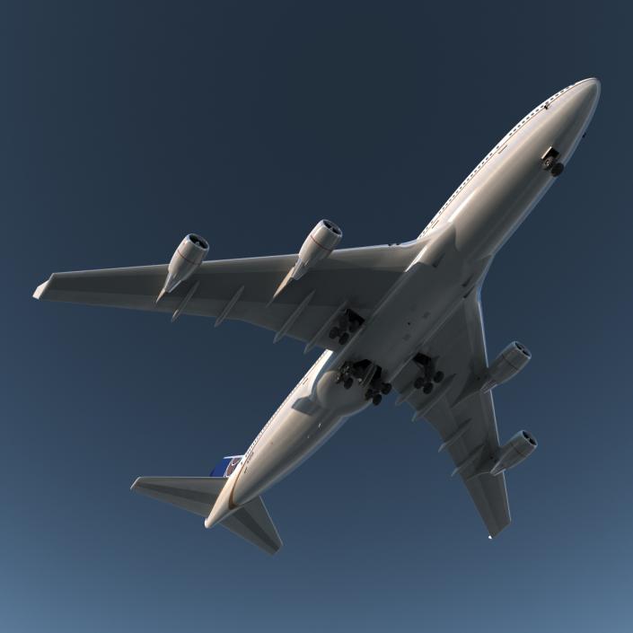 3D model Boeing 747-400ER United Rigged