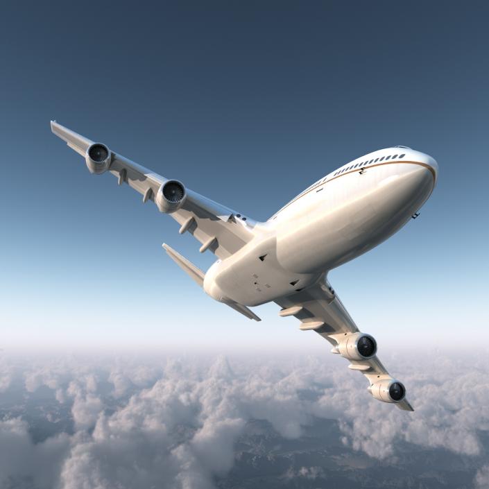 3D model Boeing 747-400ER United Rigged