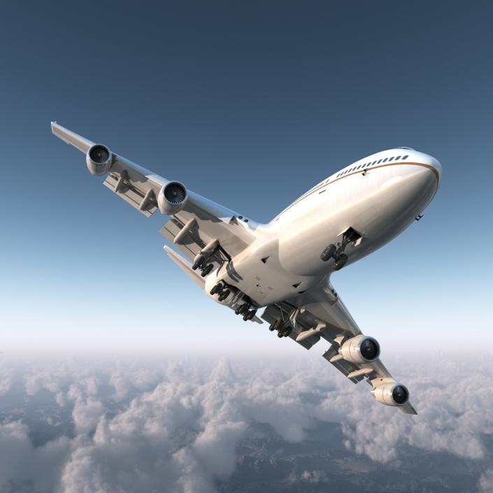 3D model Boeing 747-400ER United Rigged