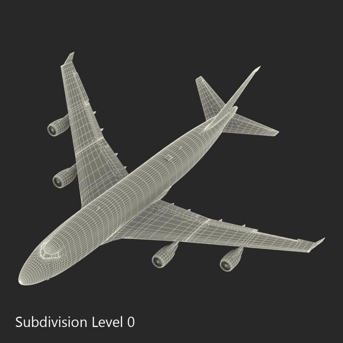 3D model Boeing 747-400ER United Rigged