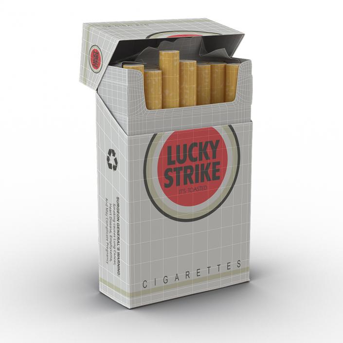 3D model Opened Cigarettes Pack Lucky Strike