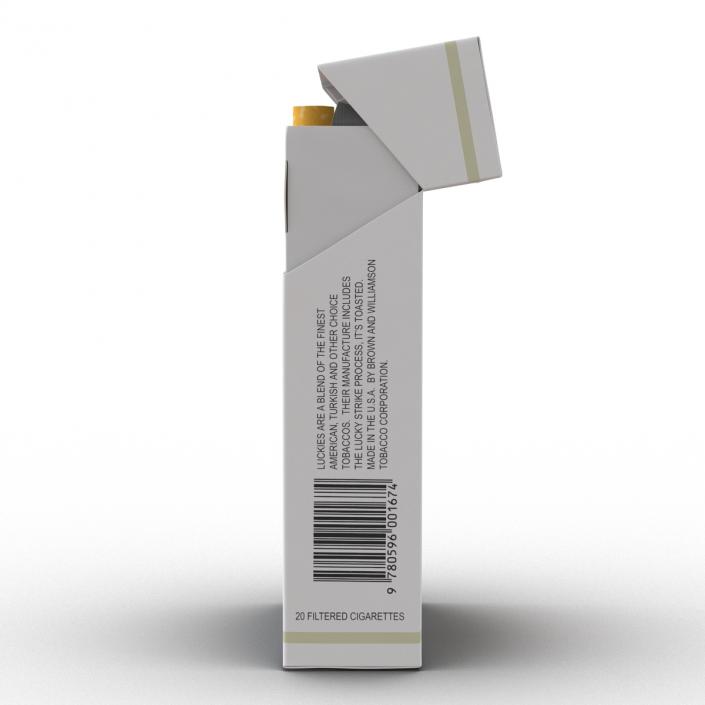 3D model Opened Cigarettes Pack Lucky Strike