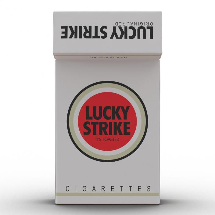 3D model Opened Cigarettes Pack Lucky Strike