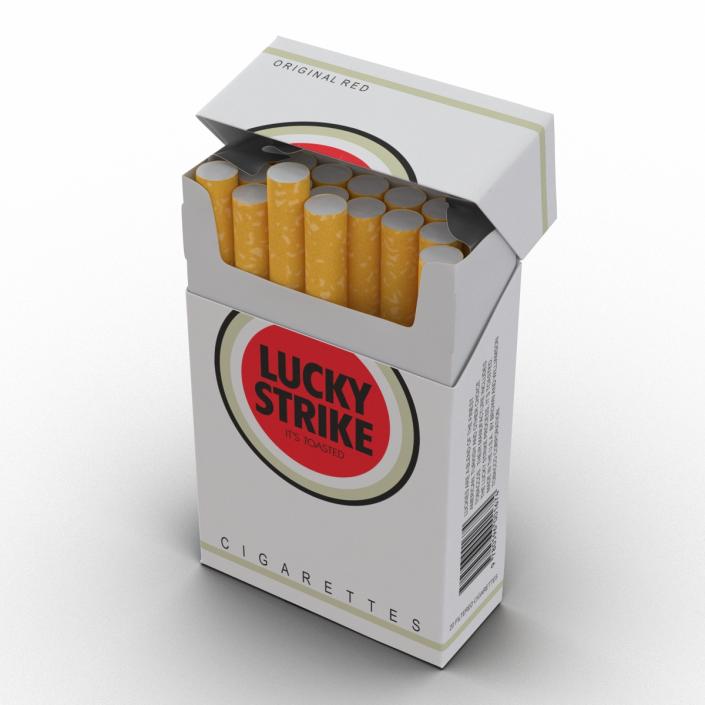 3D model Opened Cigarettes Pack Lucky Strike