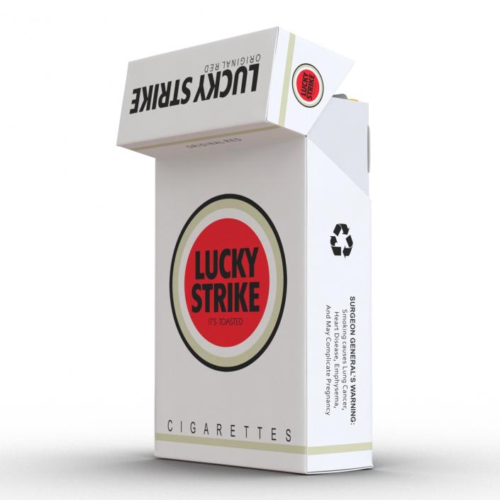 3D model Opened Cigarettes Pack Lucky Strike