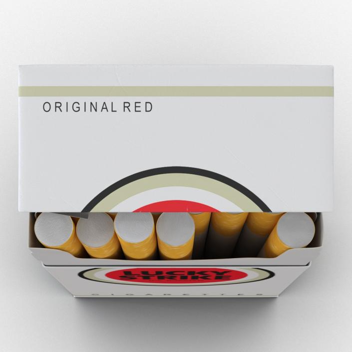 3D model Opened Cigarettes Pack Lucky Strike