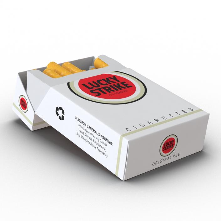 3D model Opened Cigarettes Pack Lucky Strike