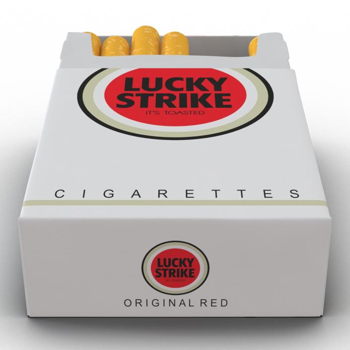 3D model Opened Cigarettes Pack Lucky Strike