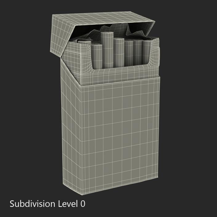 3D model Opened Cigarettes Pack Lucky Strike