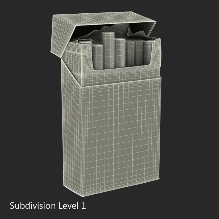 3D model Opened Cigarettes Pack Lucky Strike