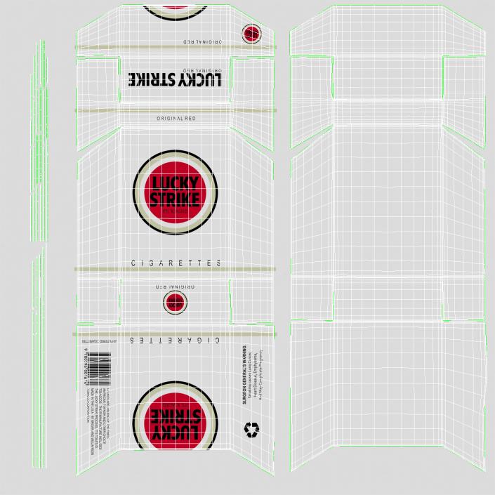3D model Opened Cigarettes Pack Lucky Strike