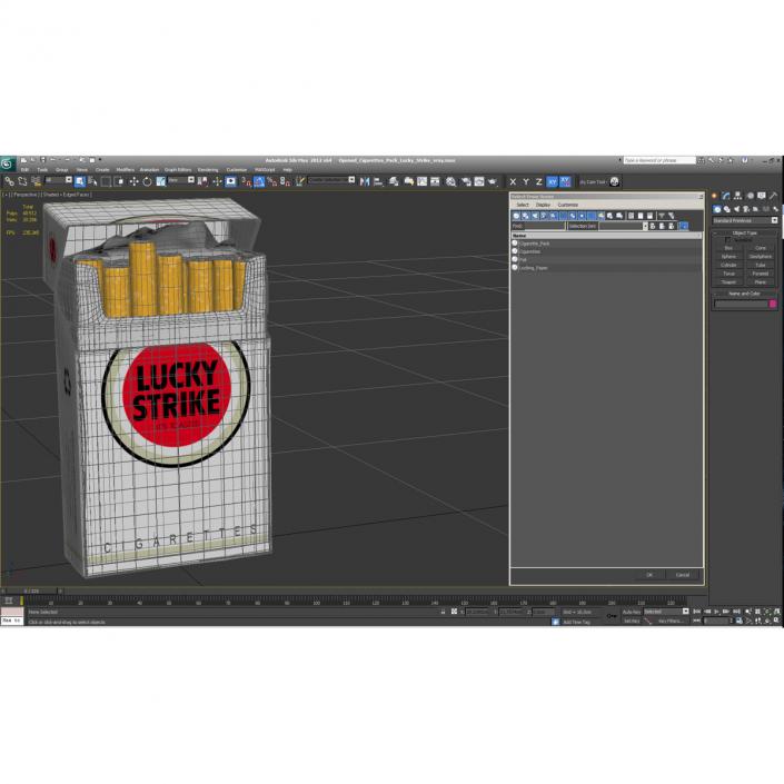 3D model Opened Cigarettes Pack Lucky Strike