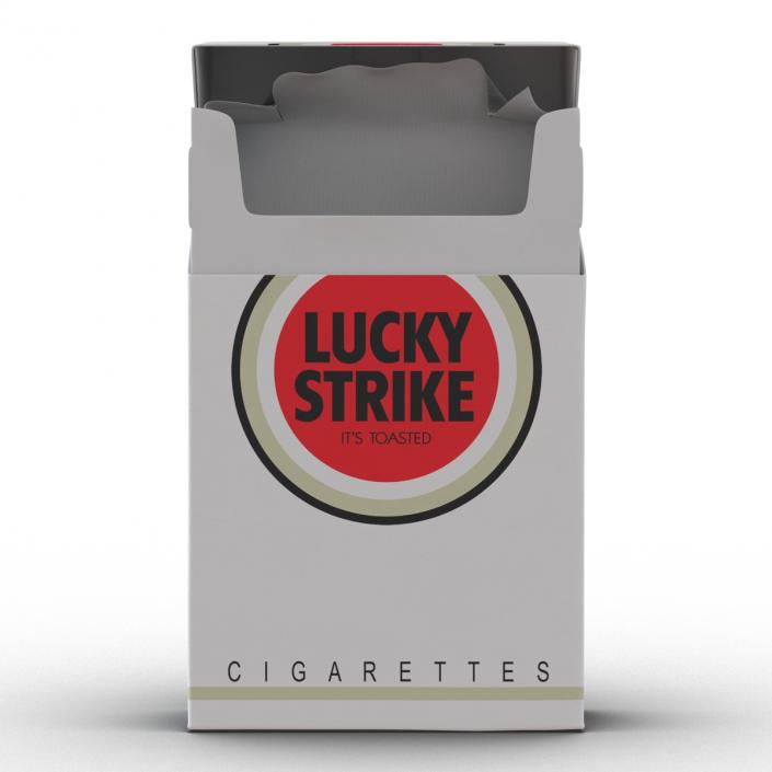 Opened Cigarettes Pack Lucky Strike 3D Model 3D model