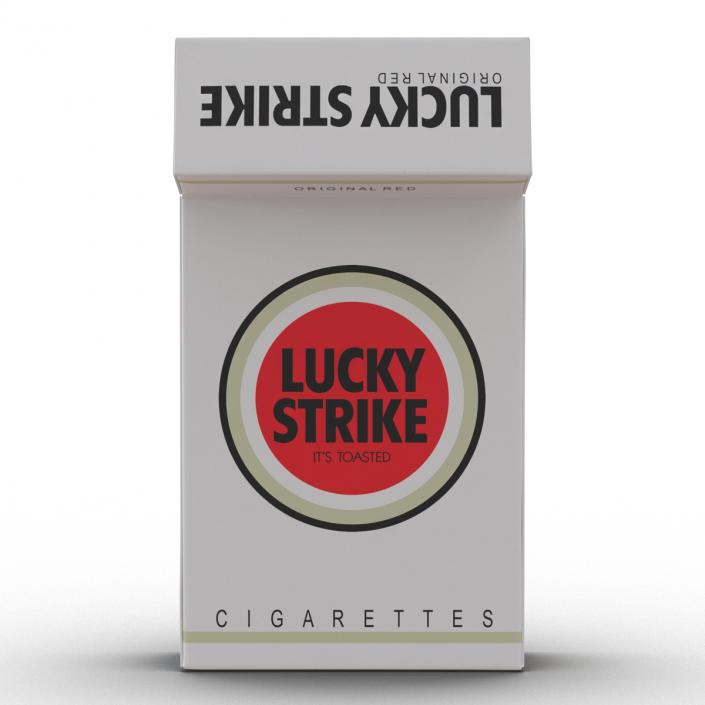 Opened Cigarettes Pack Lucky Strike 3D Model 3D model