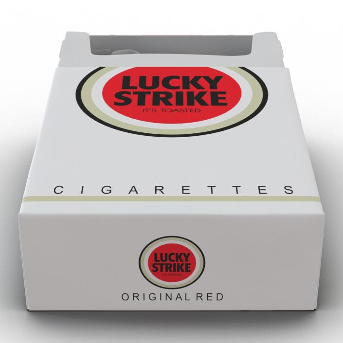 Opened Cigarettes Pack Lucky Strike 3D Model 3D model