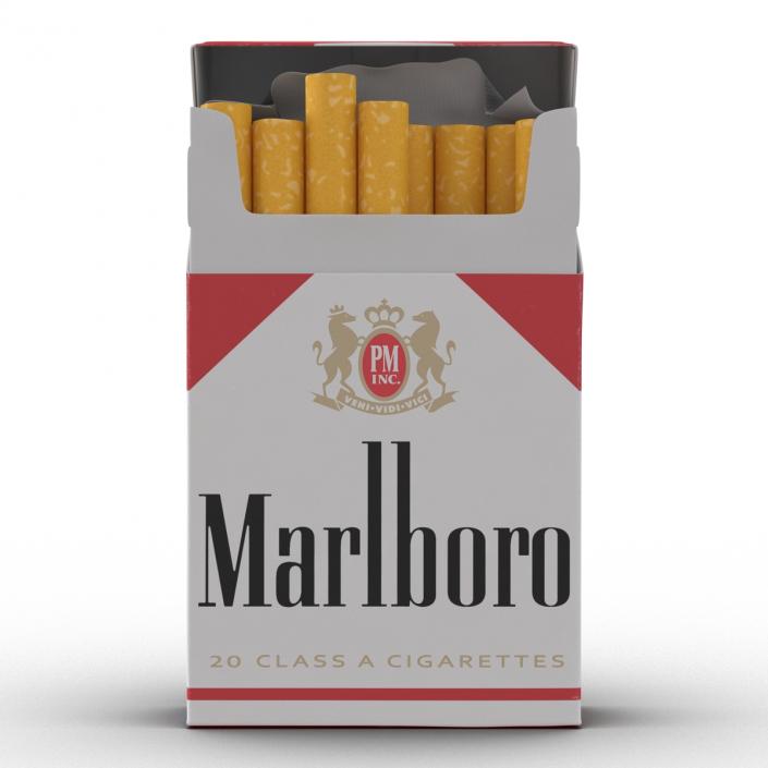 3D Opened Cigarettes Pack Marlboro